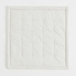 Cotton Baby Mat - Gray & White Striped (never used)
